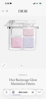 Dior backstage Blusher&Highlighter pallate