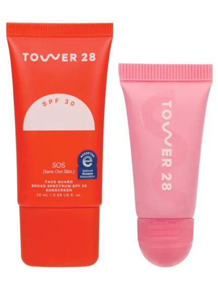 Tower 28 Kit 2Pcs Contain ( Travel Sos Face Guard SPF 30 & Mini Lip Softie Lip Treatment)