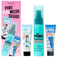 Benefit PORE MINIMIZER SQUAD (FACE PRIMER AND MAKEUP SETTING SPRAY TRIO SET)